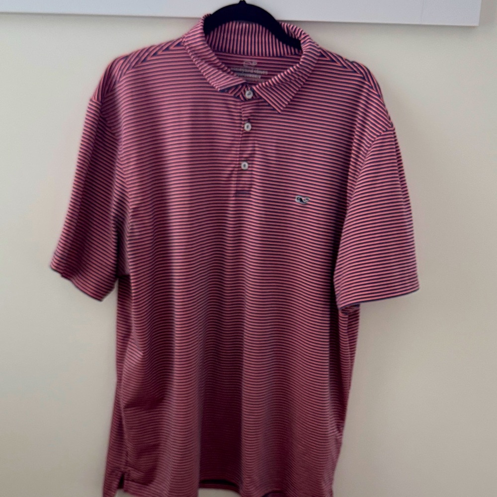 Vineyard Vines Red Striped Polo Shirt